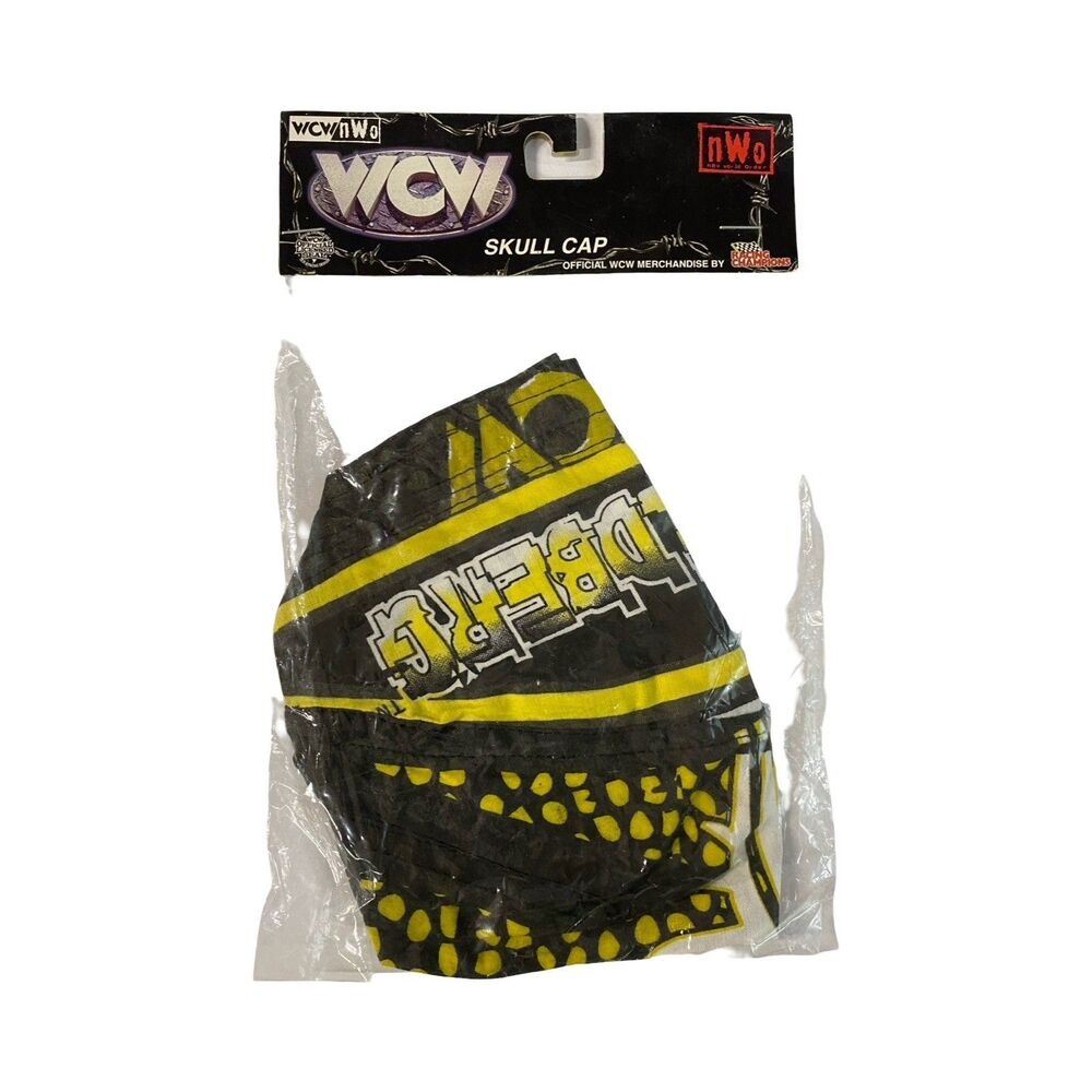 Bill Goldberg Wrestling Skull Cap Bandanna WCW NWO Vtg Yellow Black 1999